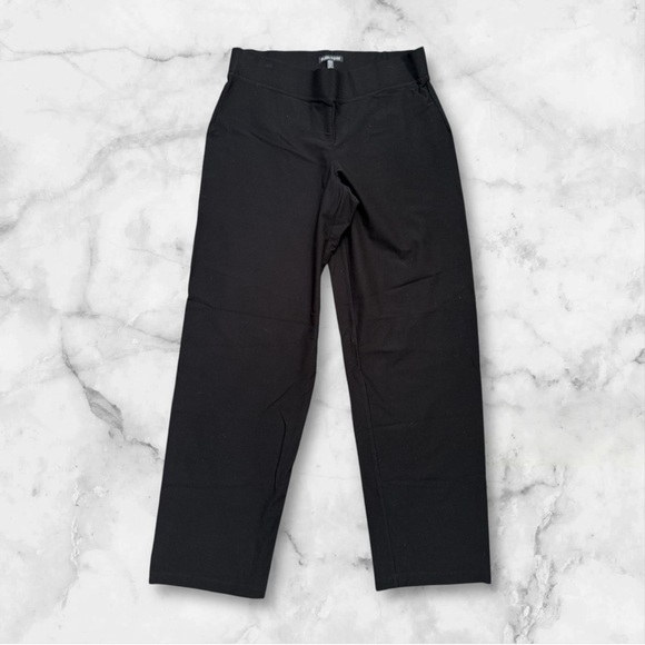Eileen Fisher System Washable Stretch Crepe Straight Pant Size medium Black - Picture 1 of 8